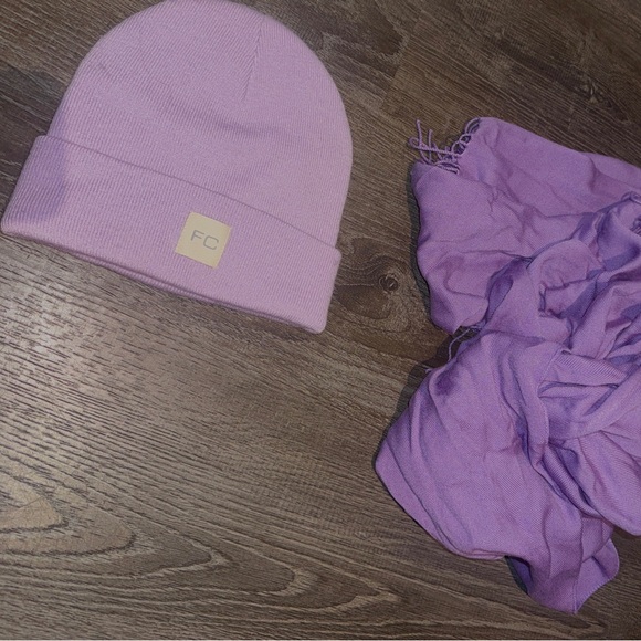French Connection Accessories - French Connection Lavender Beanie Hat AND Matching Scarf